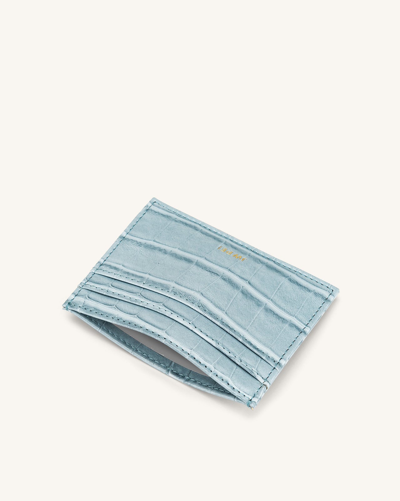 카드 지갑 - 아이스 블루 악어 무늬