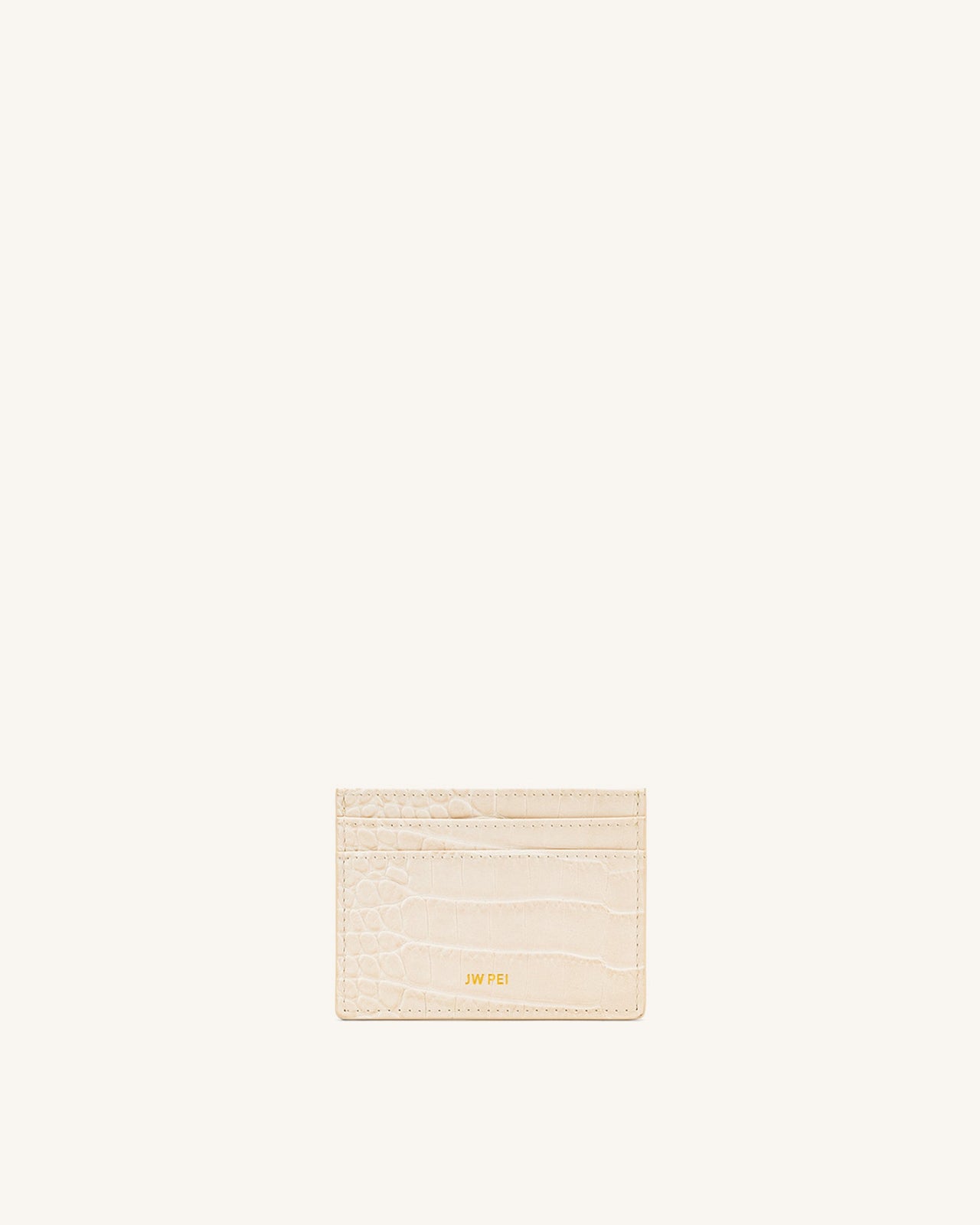카드 지갑 - 아이보리 악어 무늬